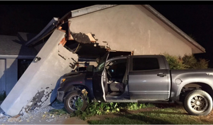 Driver Crashes Pick-up Truck Into Sunrise Home