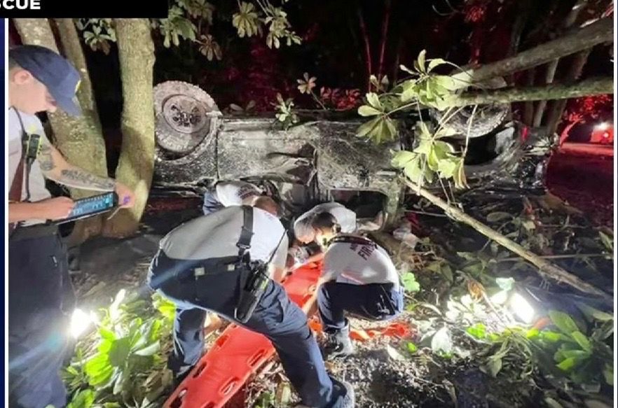 Two Hospitalized After Rollover Crash In Southwest Miami-Dade