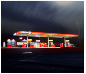 Vehicle Crashes into Gasoline