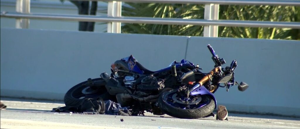 A motorcyclist was hospitalized after an early morning crash in Margate.