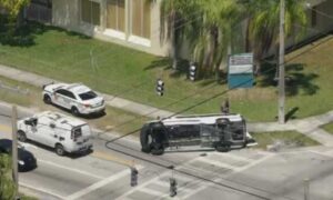 rollover crash in southwest Miami